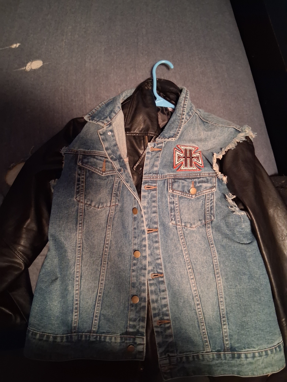 Chalkline WWE Triple H leather Jean Jacket Size XL